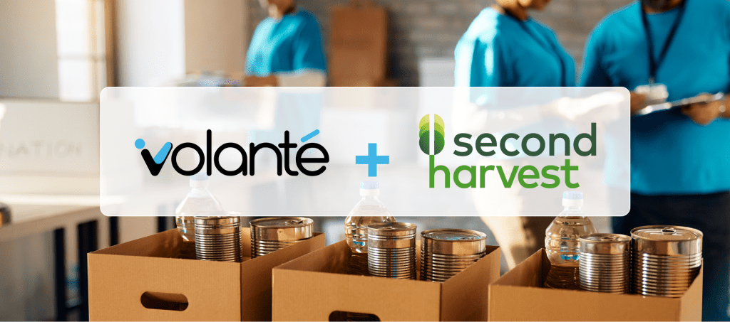 Volanté and Second Harvest Image with Volunteers helping with a food bank