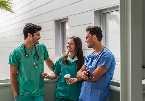Healthcare Workers Eating Lunch