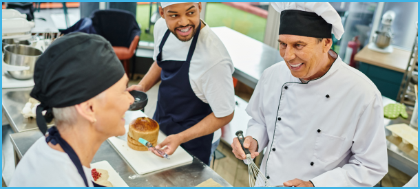 Kitchen Crew Making Orders